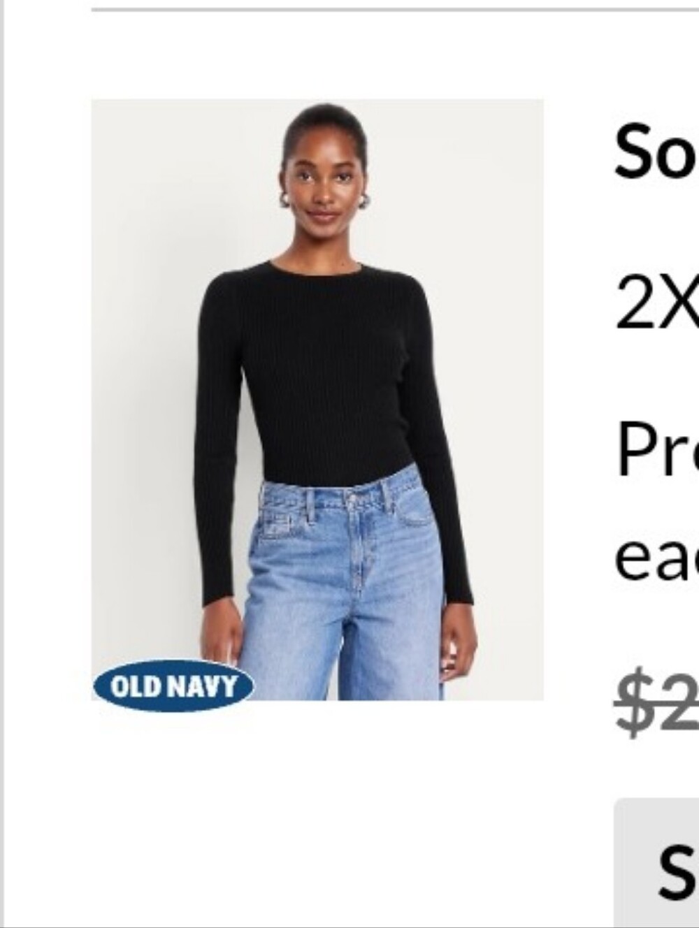 Old Navy Black SoSoft Lite Rib Crew-Neck Sweater
